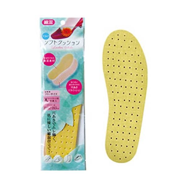 穴あきでムレ難い!綿混ソフトクッションインソール女性用 【12個セット】 40-639